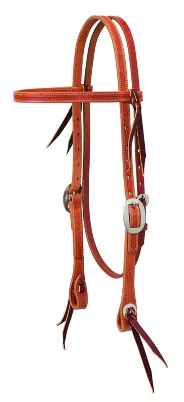 Weaver Basketweave Browband Headstall Brn