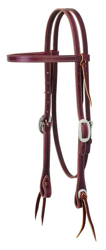 Buttered Latigo Leather Browband Headstall Brn