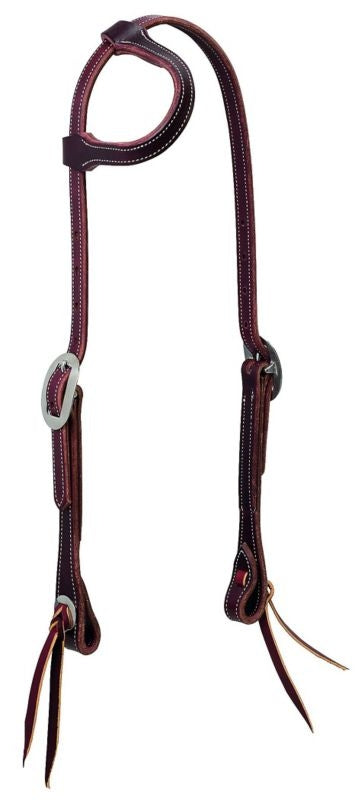 Buttered Latigo Leather Sliding Ear Headstall Brn