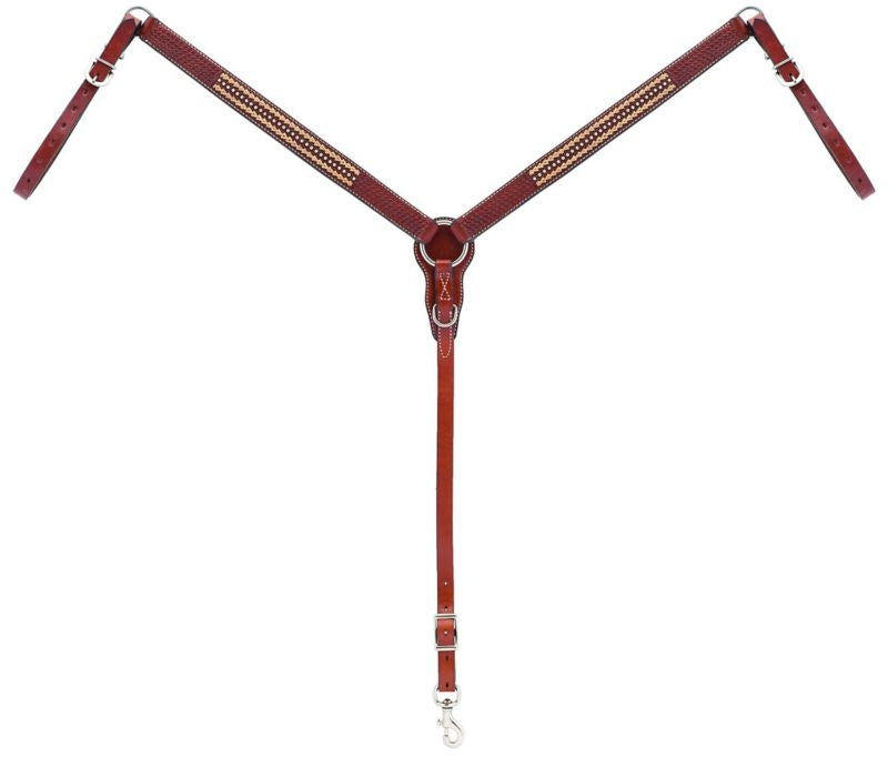 Weaver Basketweave With Rawhide Breast Collar Brn
