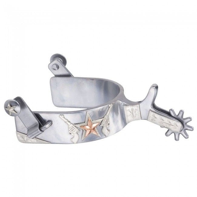 Tough1 Sweet Iron Spurs With Gun And Star Design B