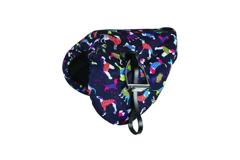 Shires Waterproof Ride On Saddle Cover Dog Print