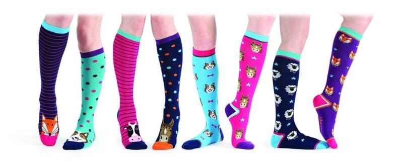 Shires Girls Everyday Socks Navy Horse