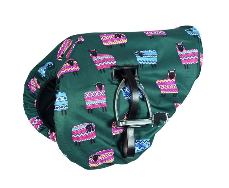 Shires Waterproof Ride On Saddle Cover Sheep Print
