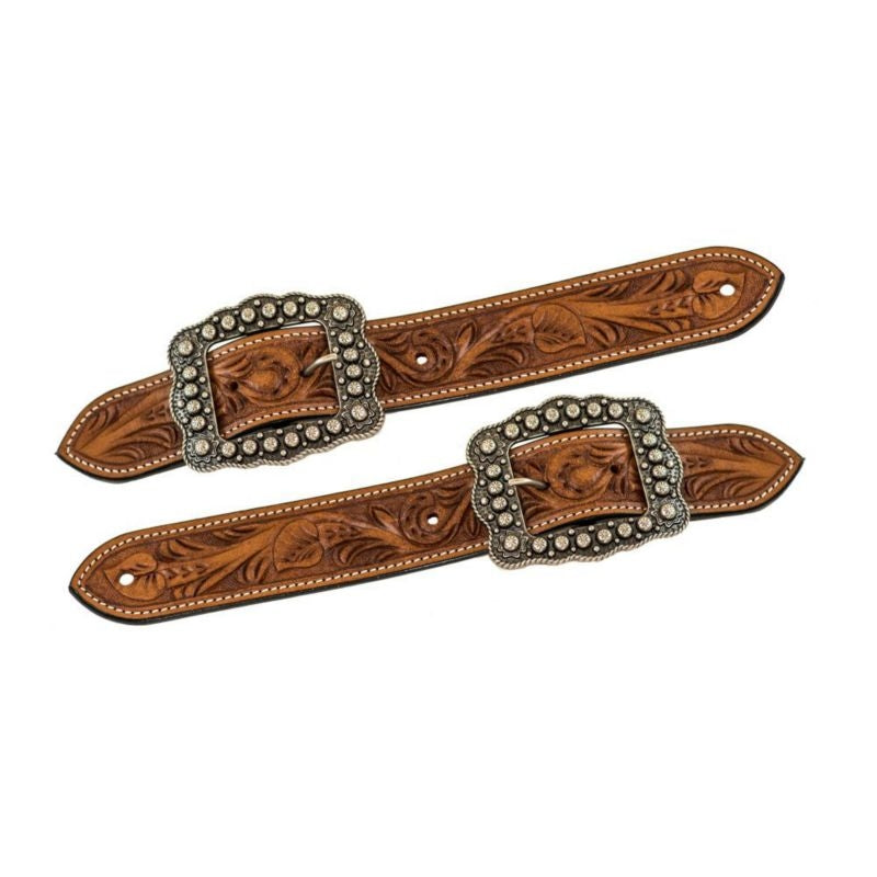 Western Belt Style Floral Stamp Spur Strap