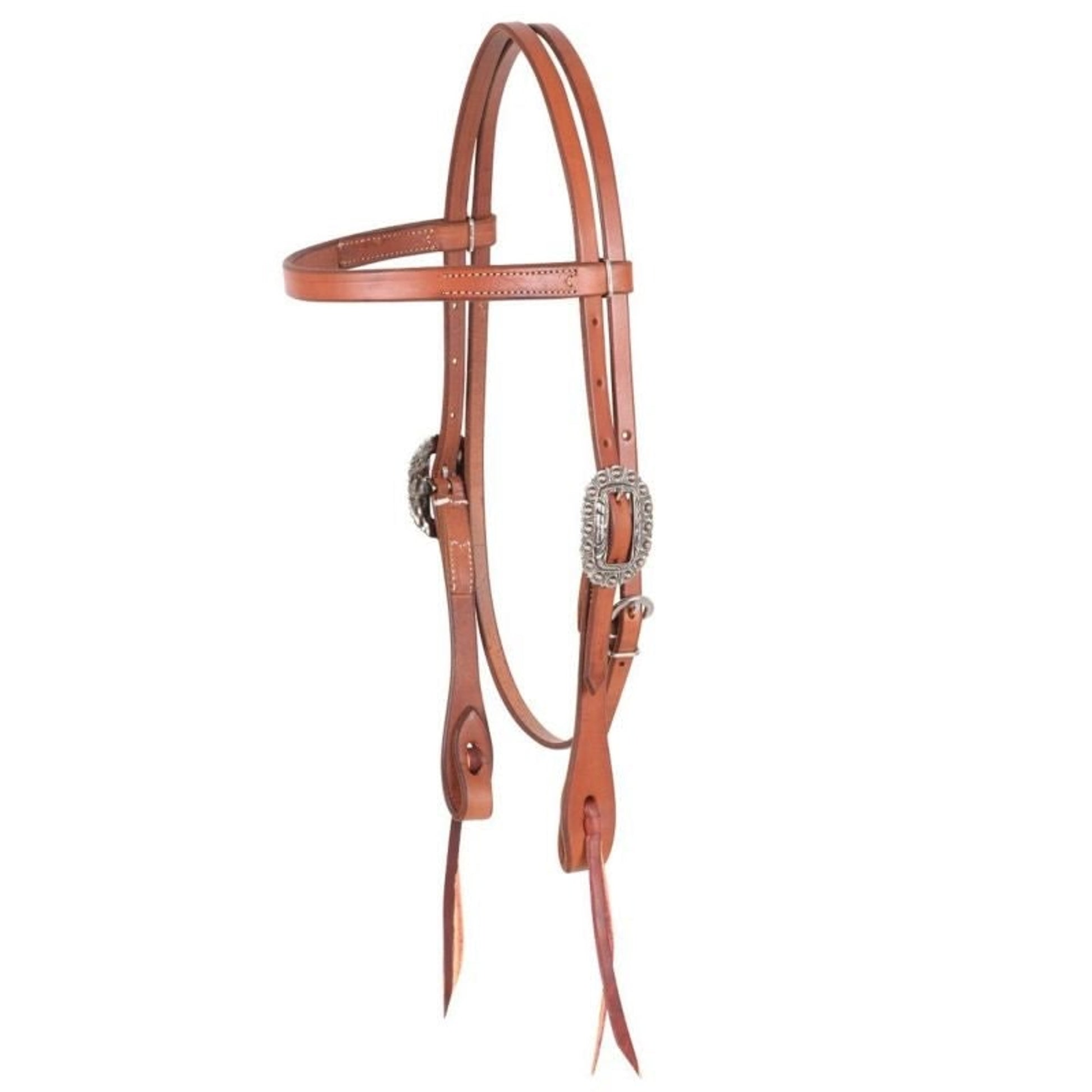 Cowboy Antique Silver Dotted Browband Headstall Br