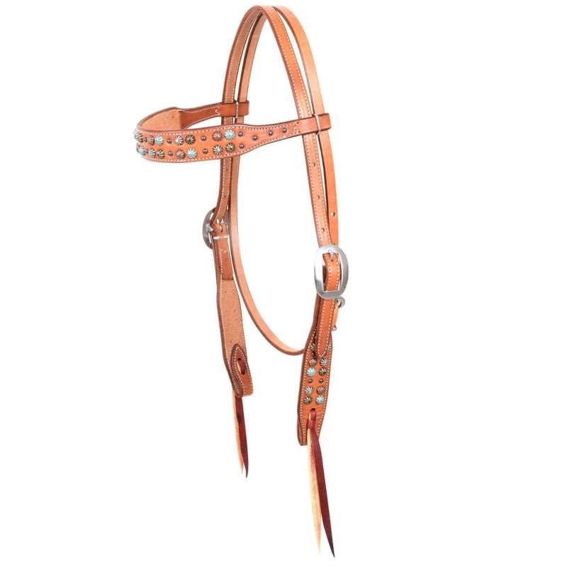 Martin Mix Match Dots Browband Headstall Brn