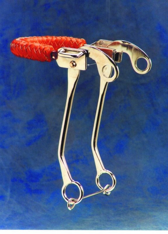 Braid Leather Noseband Hackamore Chrome Plated