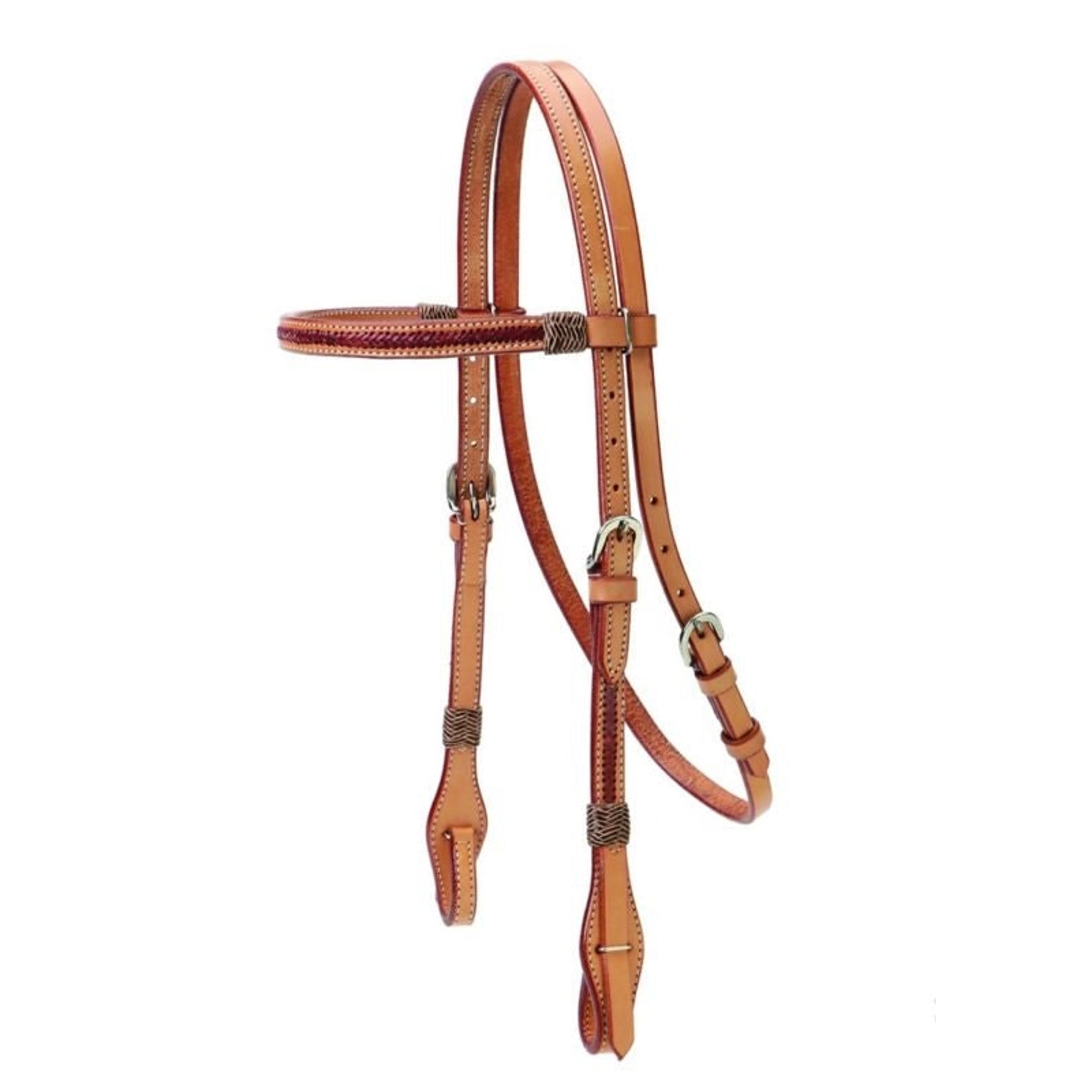 Colorado Browband Headstall/Red Overlay 5/8