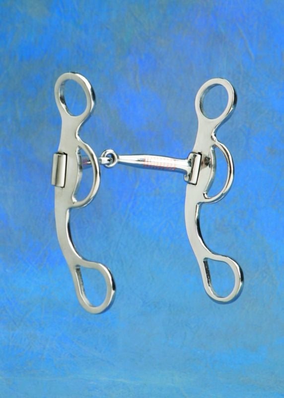 Brush Rider 4 Rein Flat Cheek Snaffle Bit 5 Brn