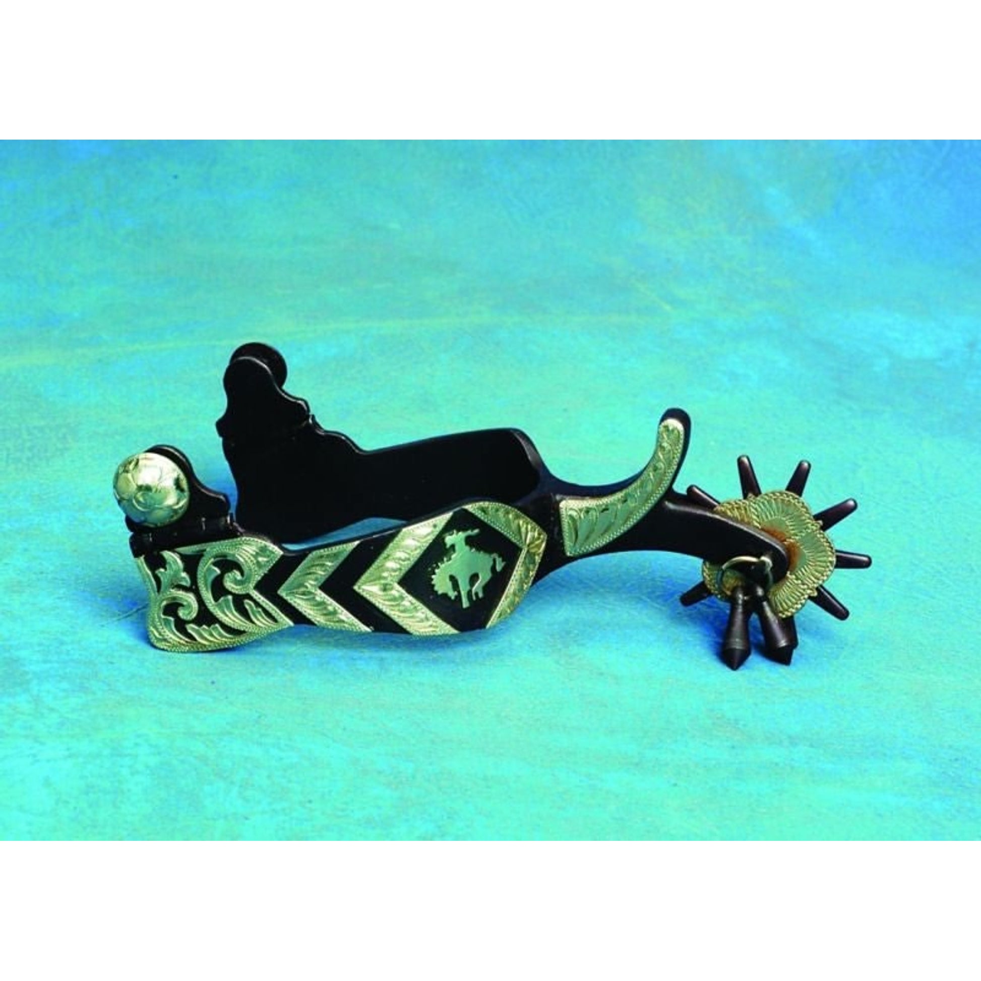 Colorado Saddlery Wyo Silver Overllay Spurs Brn