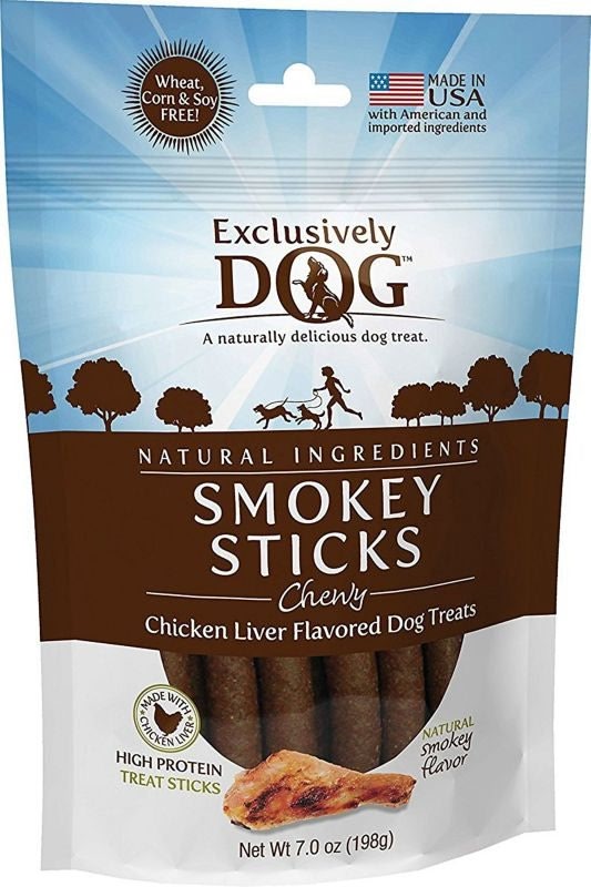 Exclusively Dog SmokeySticks Dog Treats 7oz ChkLiv