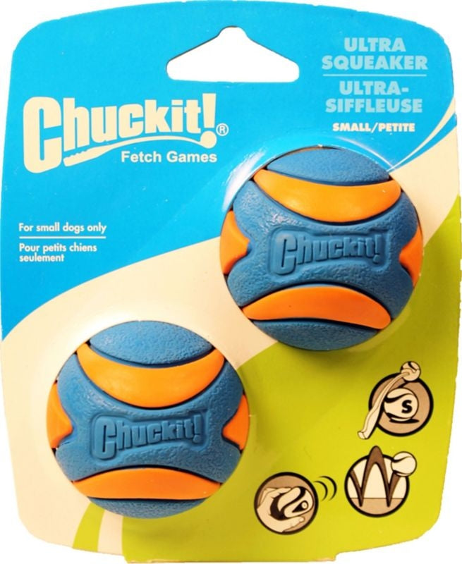 Chuckit Ultra Squeaker - 2 Pack Small Blue Orange