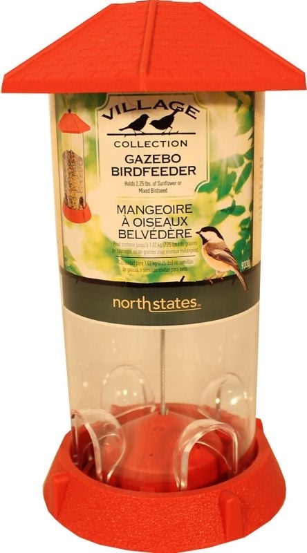 North States Village Gazebo Bird Feeder Red