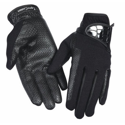 Equine Couture Lady Grippy Gloves Alligator Sm Blk