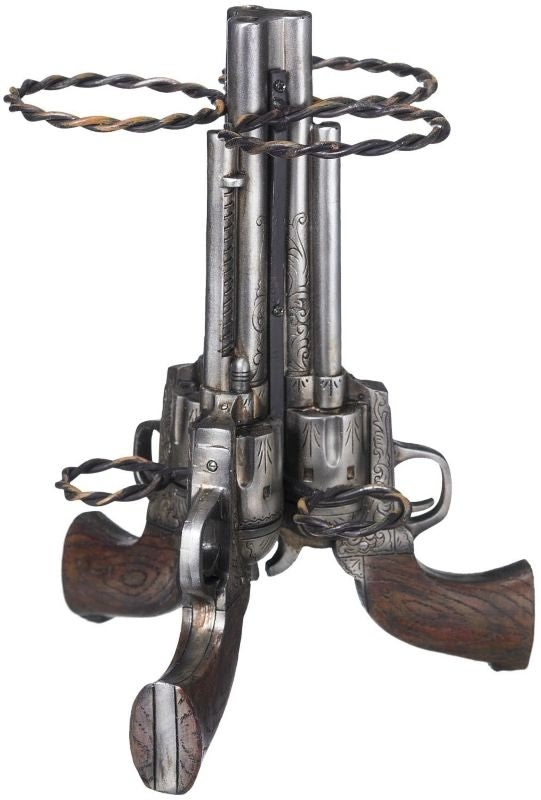Triple Pistol Wine Holder 8 x 12 Bk/Wh