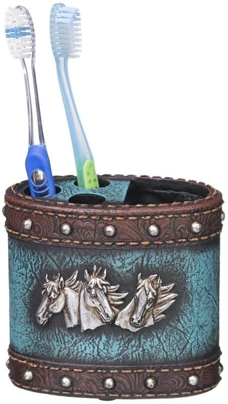 Toothbrush Hold Leather Design 2 1/4 x 4 1/4 x 4