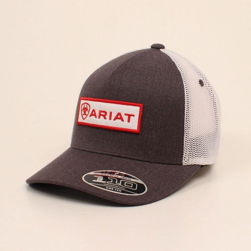 Ariat Mens Flexfit Tech 110 Center Patch Cap Grey