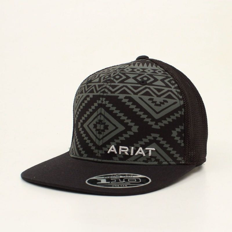 Ariat Mens 110 Flexfit Logo Aztec Print Cap Black