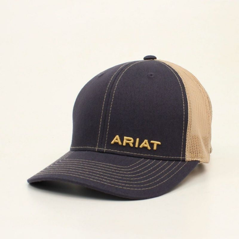 Ariat Mens Stitched Brim Offset Logo Cap Navy