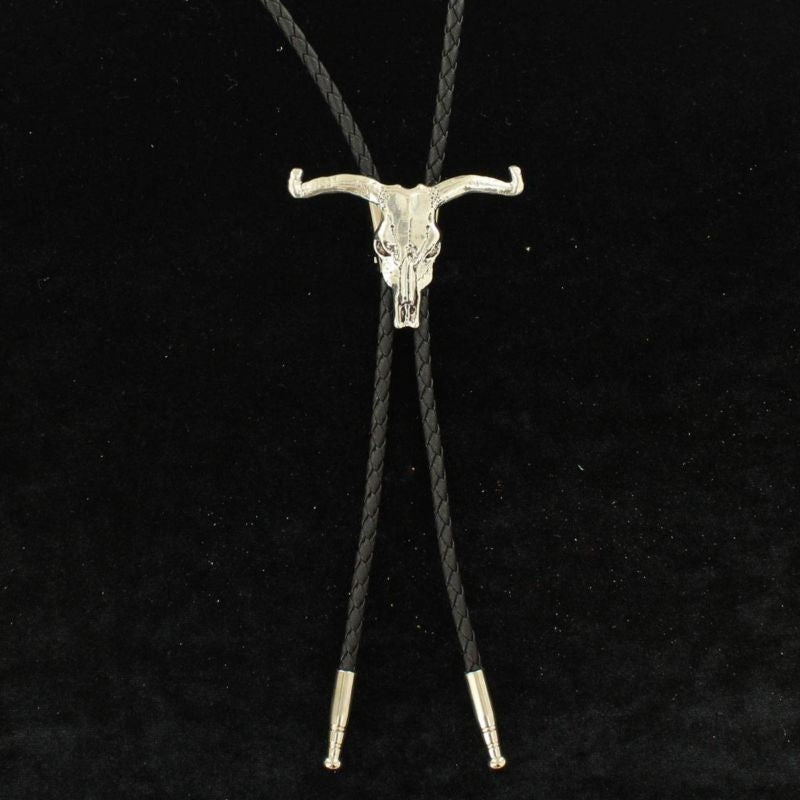 Mandf Western Longhorn Skull Bolo Tie
