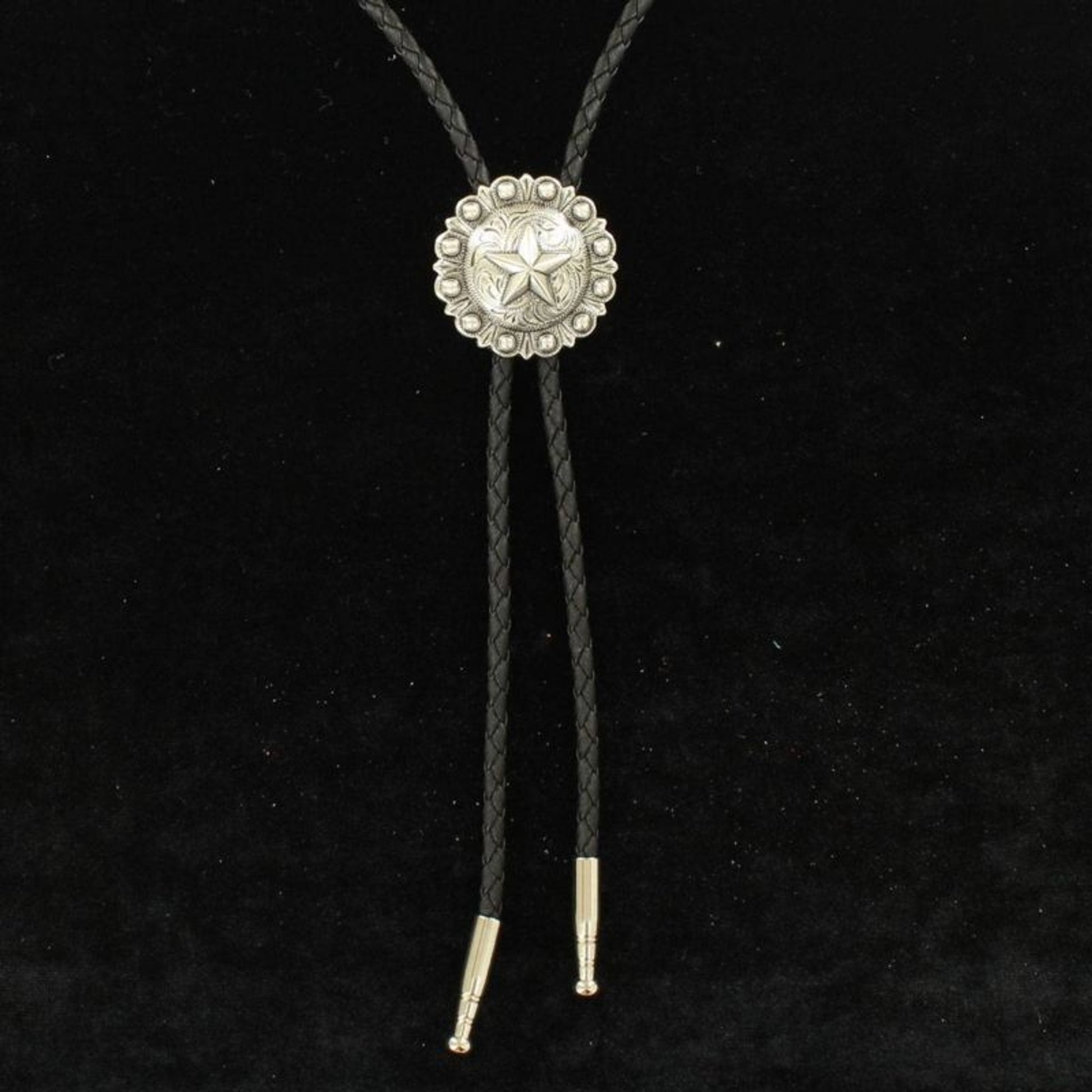 Mandf Western Round Star Concho Bolo Tie