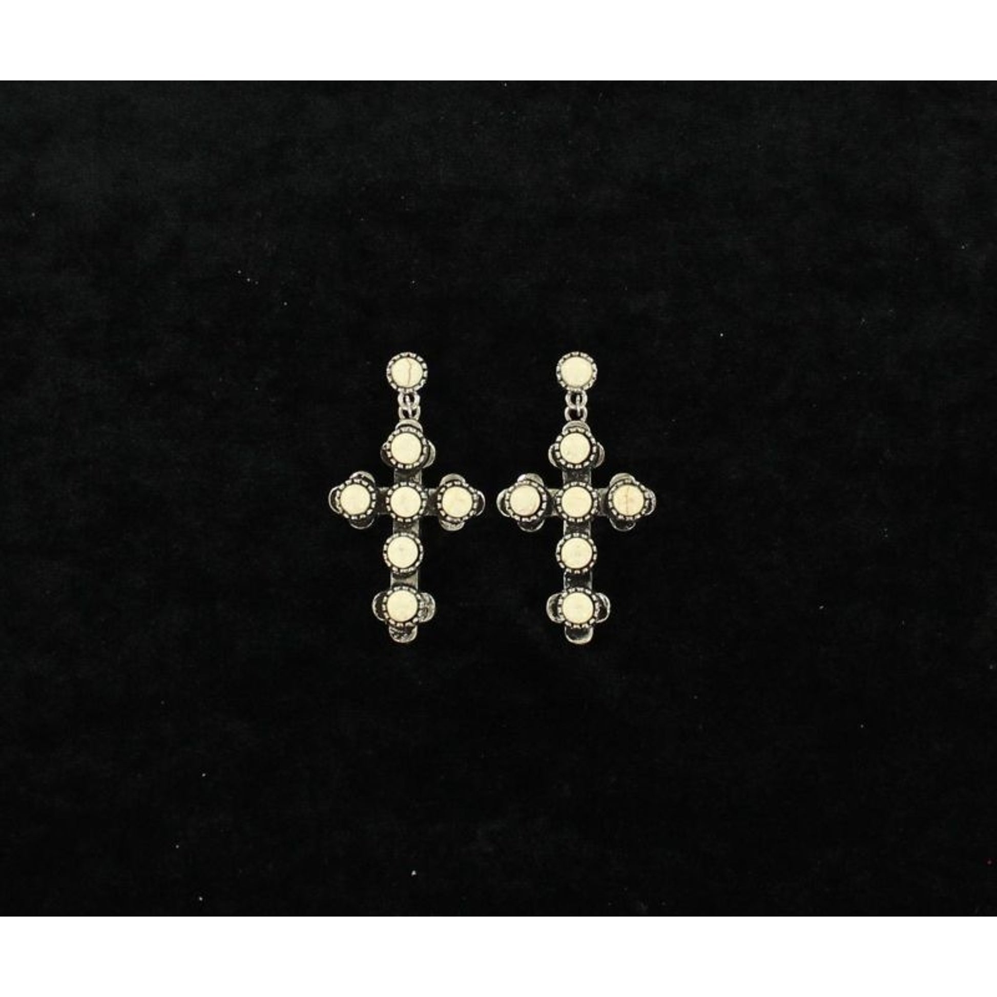 Blazin Roxx Cross Stone EarringsIvory