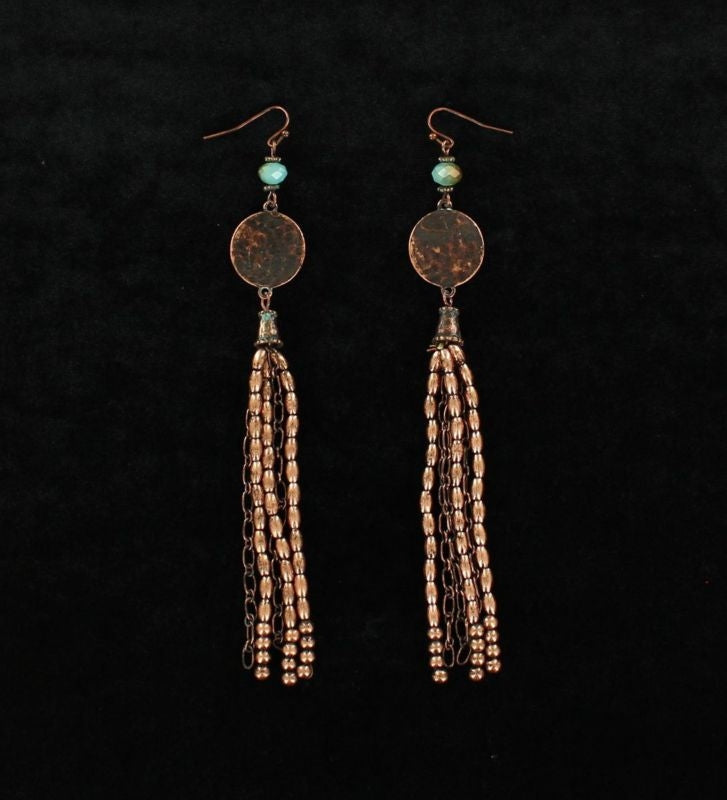 Blazin Roxx Disc And Beads Stone Dangle Earrings