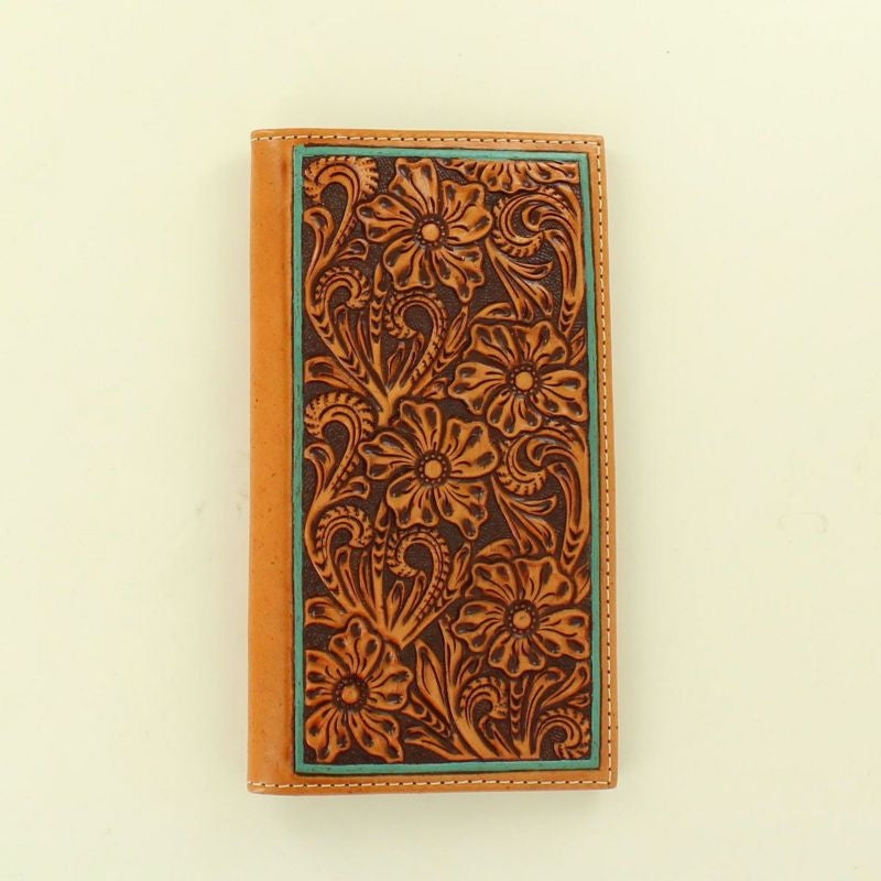 Mens Rodeo Floral Embossed Leather Edged Wallet