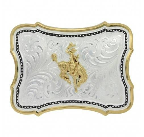 Montana Scalloped Point Ranch Bucking Horse Buckle