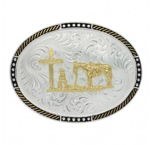 Montana Stop Ties Oval Cowboy Buckle
