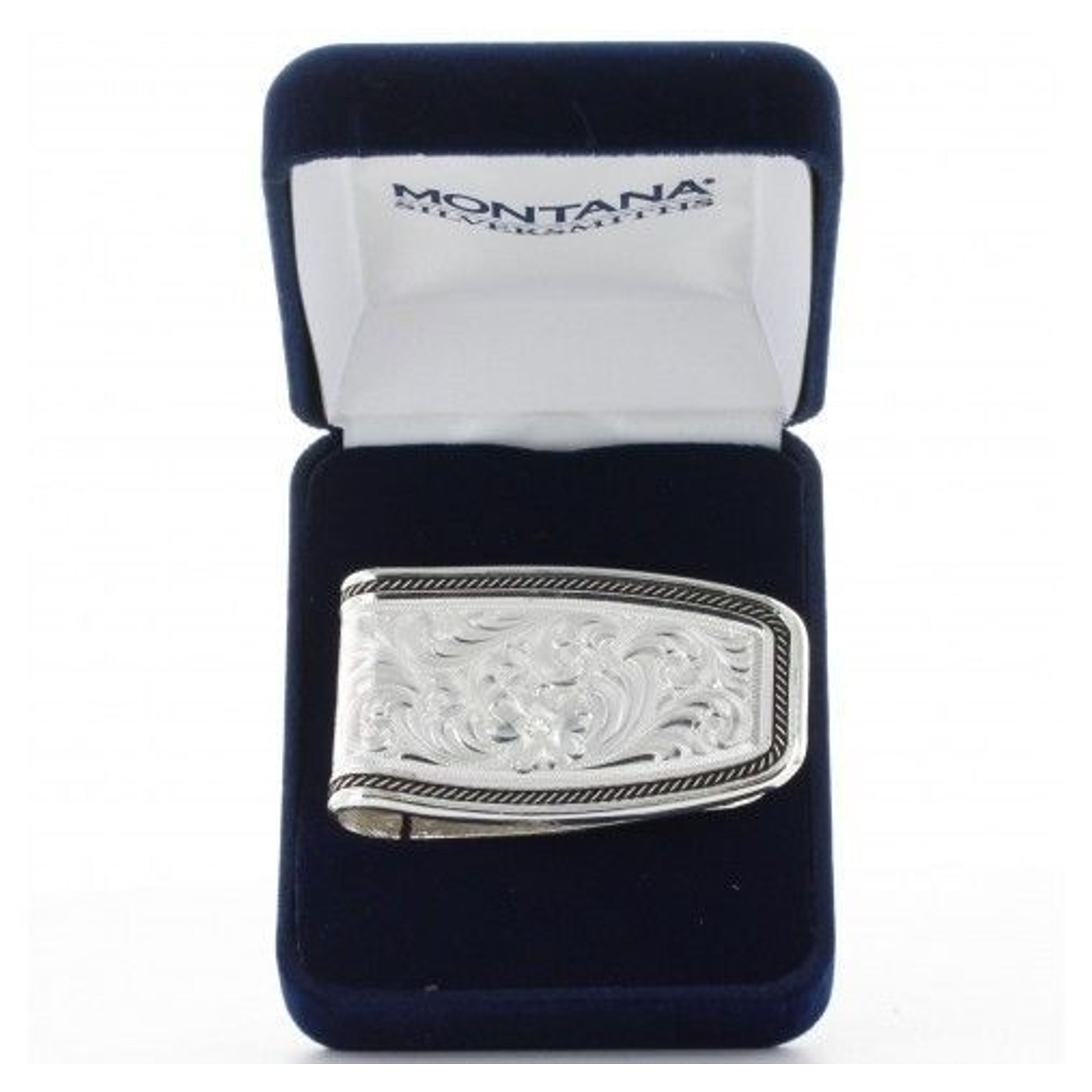Montana Silversmiths Softly Roped Money ClipBk/Wh