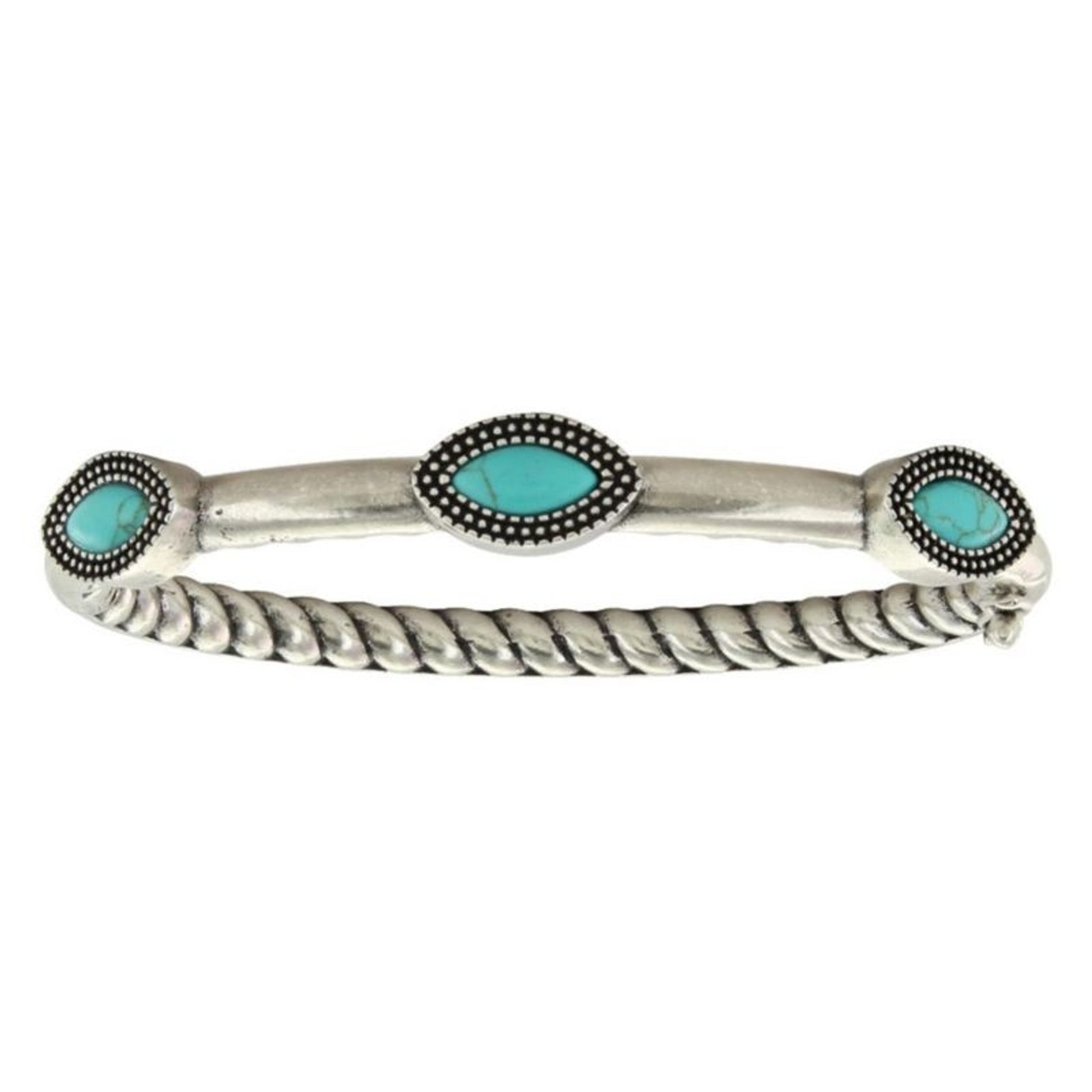 Attitude Jewelry Three Marquise Hinged Bangle