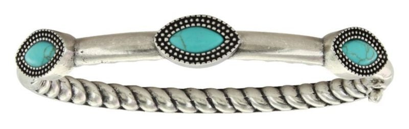 Attitude Jewelry Three Marquise Hinged Bangle