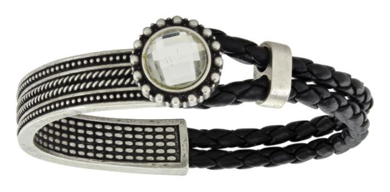Attitude Jewelry Roped CrystalFlower Lasso Bangle