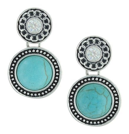 Attitude Jewelry Double Button Drop Earrings