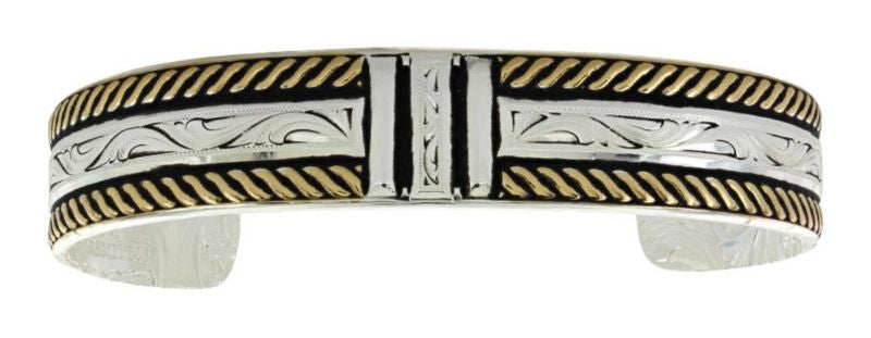 Montana Two Tone Three Bar Cuff Bracelet