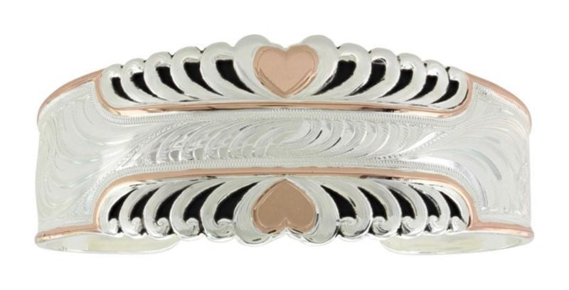 MontanaSilver TwoTone Bright Heart Cuff Bracelet