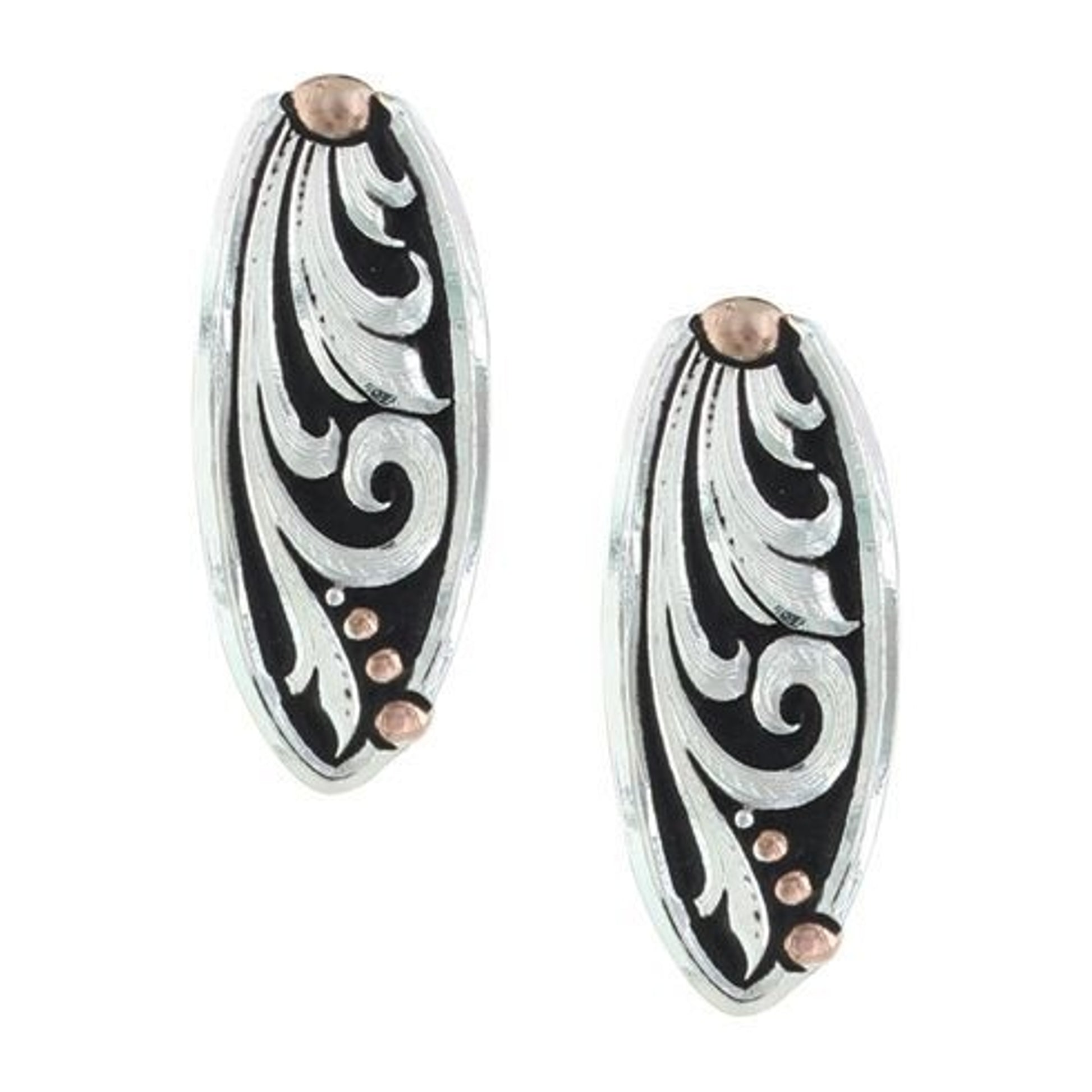 Leather Cut Rose Gold Trailing Vine Earrings