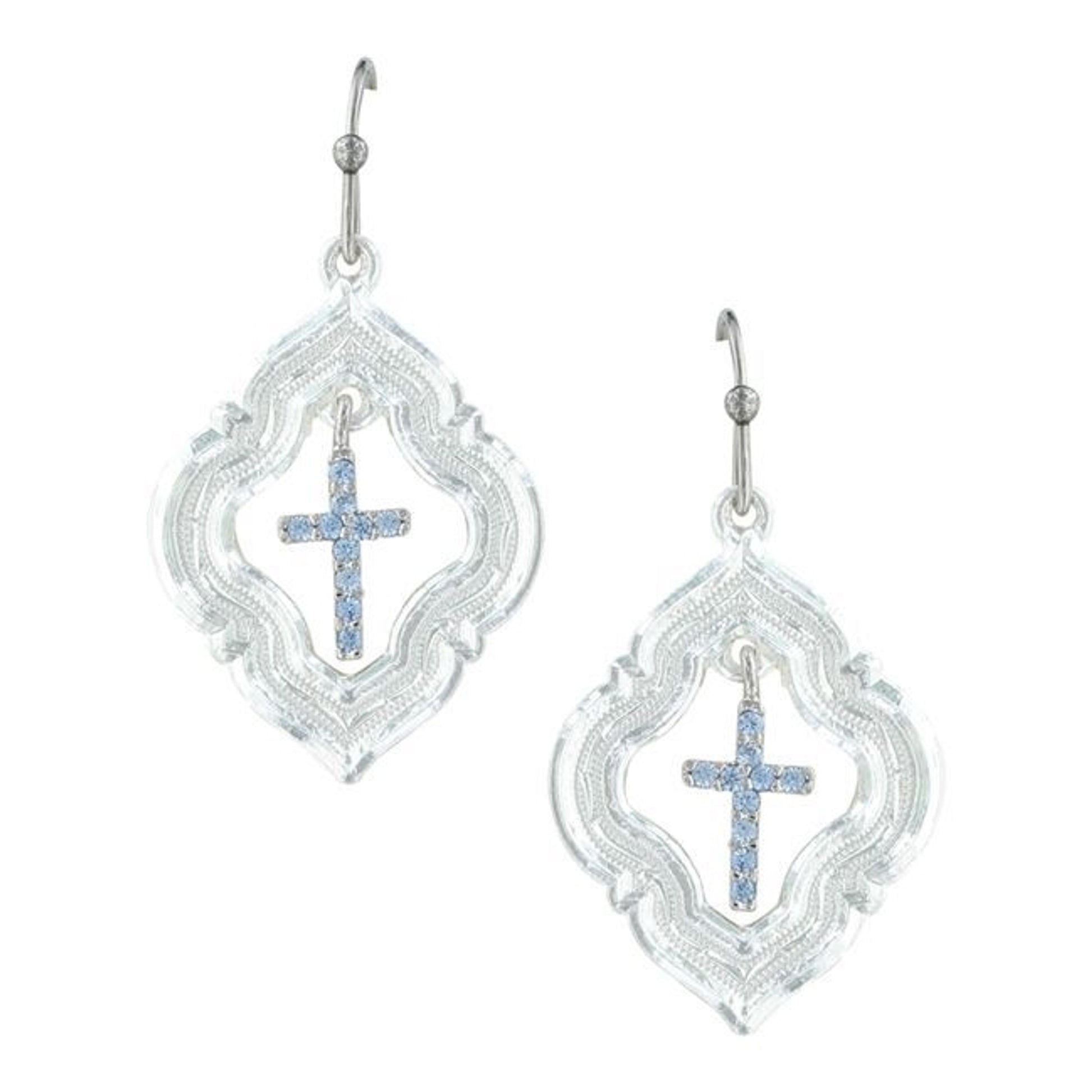 Montana Looking Through To Faith Cross Earrings SS