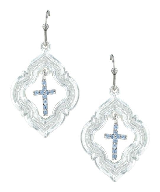 Montana Looking Through To Faith Cross Earrings SS