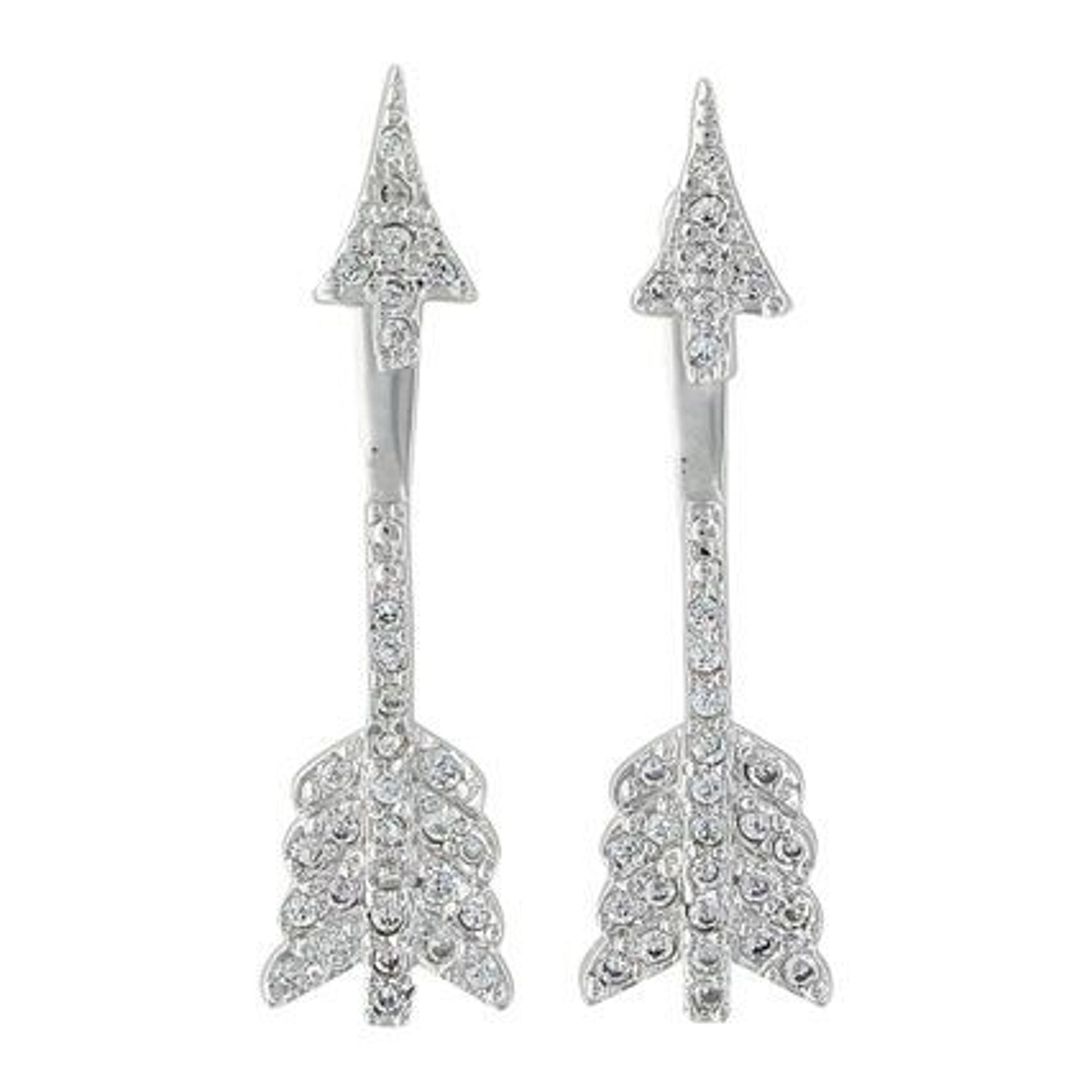 Montana Silversmiths Pierced Arrow EarringsBk/Wh