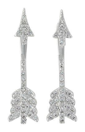 Montana Silversmiths Pierced Arrow EarringsBk/Wh