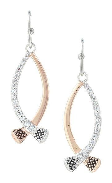 Crossing Paths Horseshoe Nail Earrings