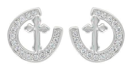 Montana Walking Path Of Faith Horseshoe Earrings