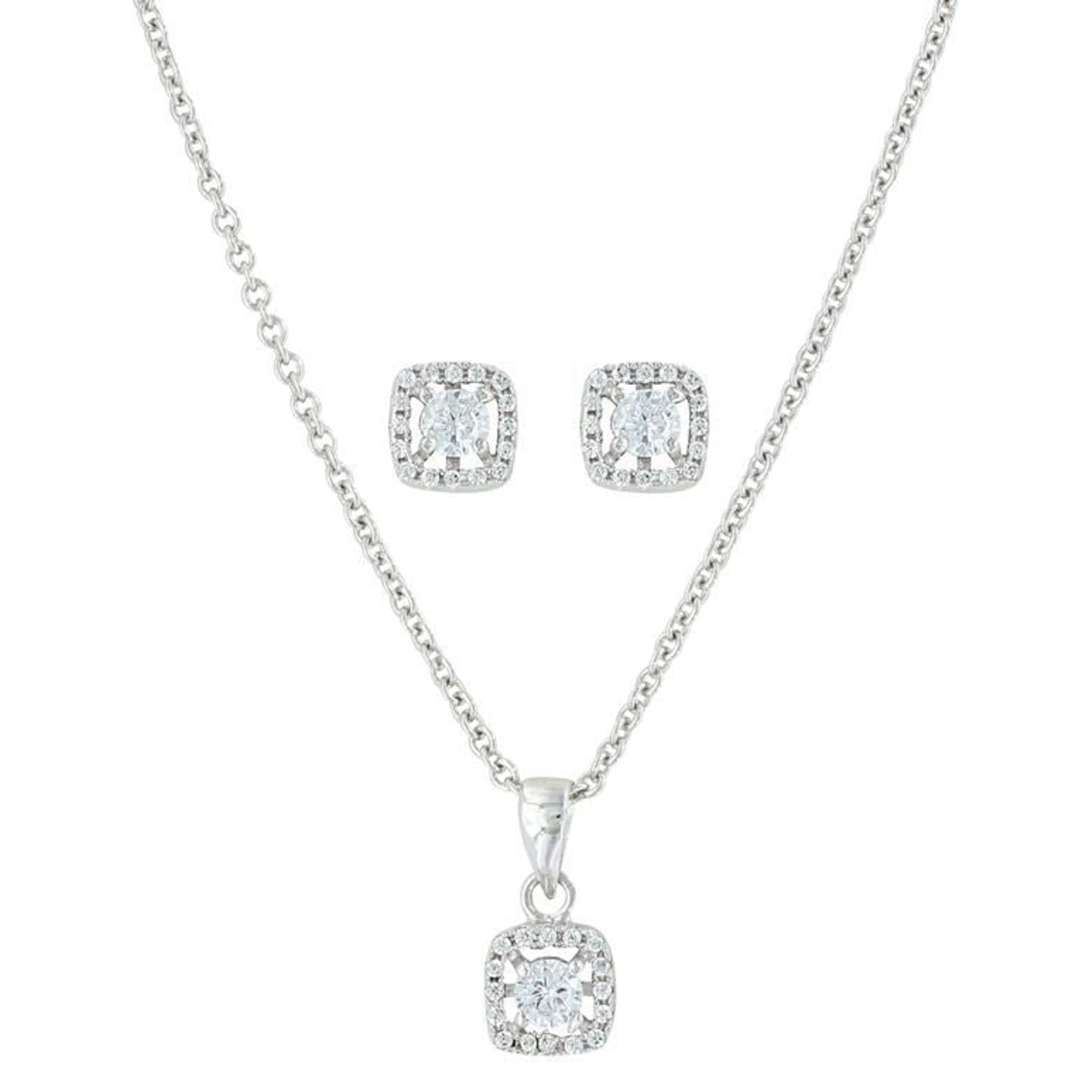 Montana Silversmiths Boxed Star Jewelry SetBk/Wh