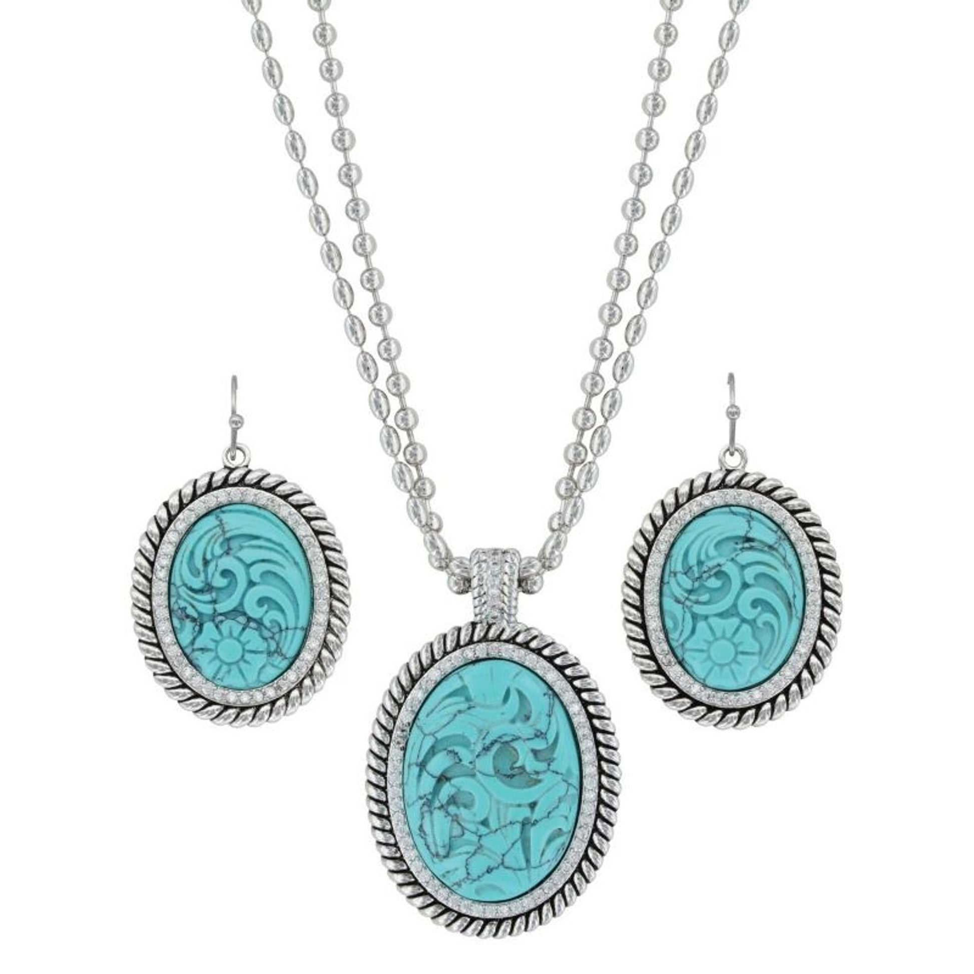 Montana Silversmiths Carved Legacy Jewelry Set