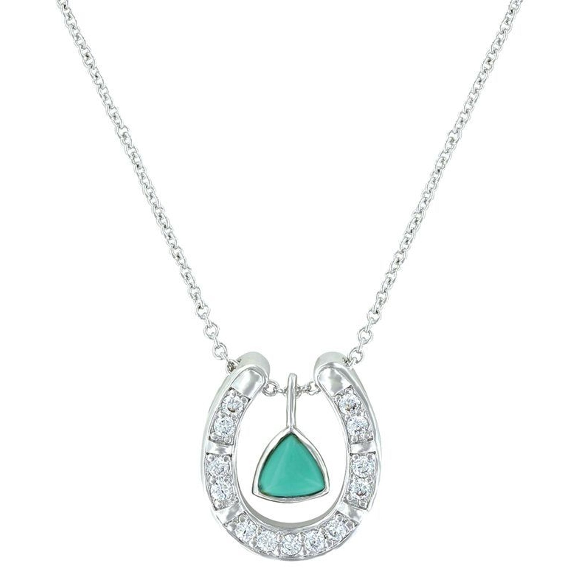 Montana Silver Turq Trillion Horseshoe Necklace