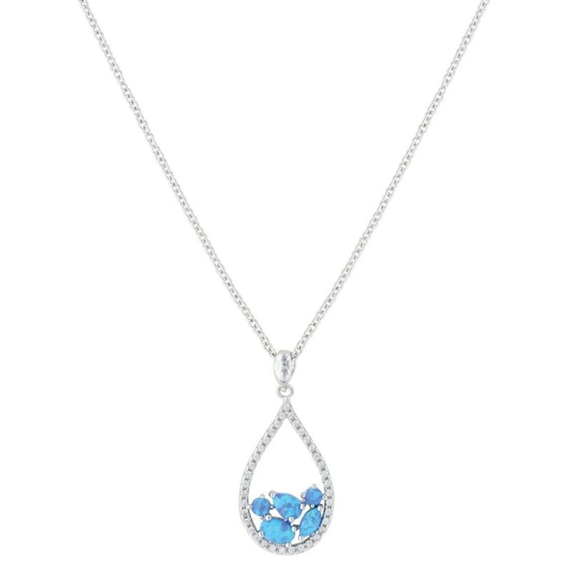 River Of Lights Tumbled Stones Teardrop Necklace