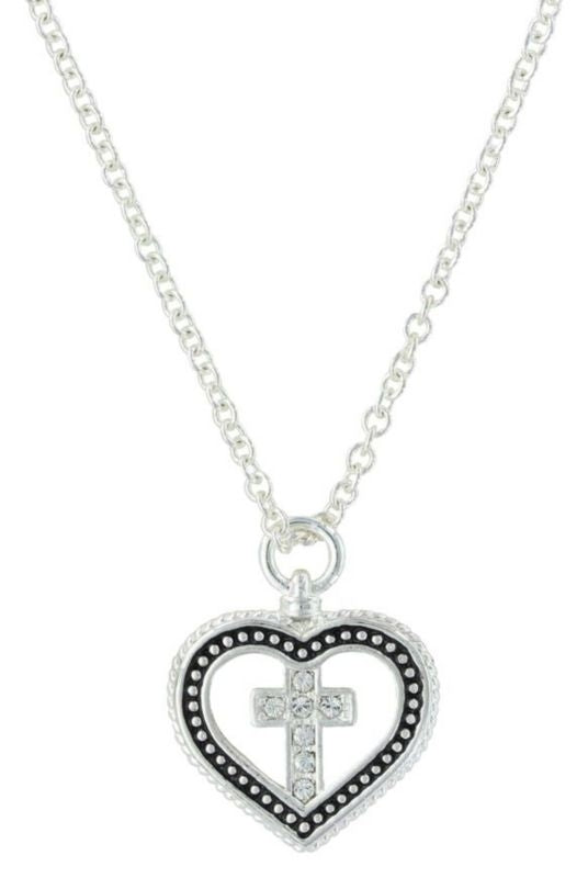 All You Need Is Faith And Love Heart Necklace